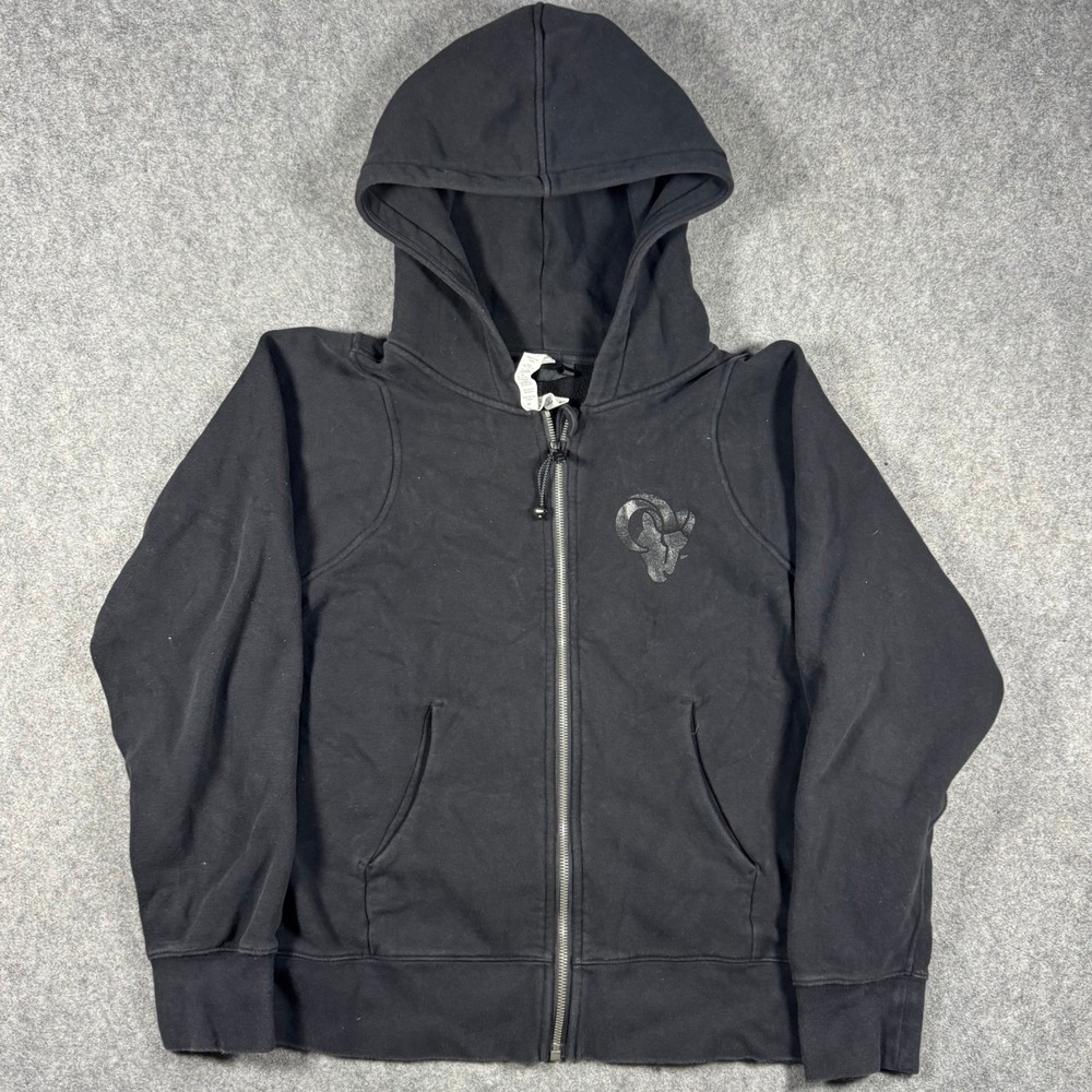 Lululemon Scuba Jacket Womens 8 Black Full Zip Hoodie Fleece Lined Goat Graphic